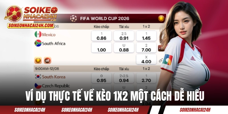 Ví dụ thực tế về kèo 1x2 một cách dễ hiểu