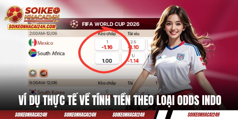 Ví dụ thực tế về tính tiền theo loại odds Indonesia 