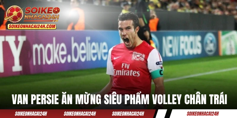 Van Persie ăn mừng siêu phẩm volley chân trái ma mị